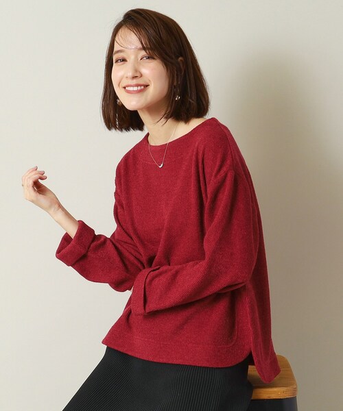 ITS'DEMO（イッツデモ）の「◆【マシンウォッシャブル】ボートネックプルオーバー（Tシャツ/カットソー・レディース・ライトグレー/ブルー/ネイビー/ボルドー・00）」の4枚目の写真