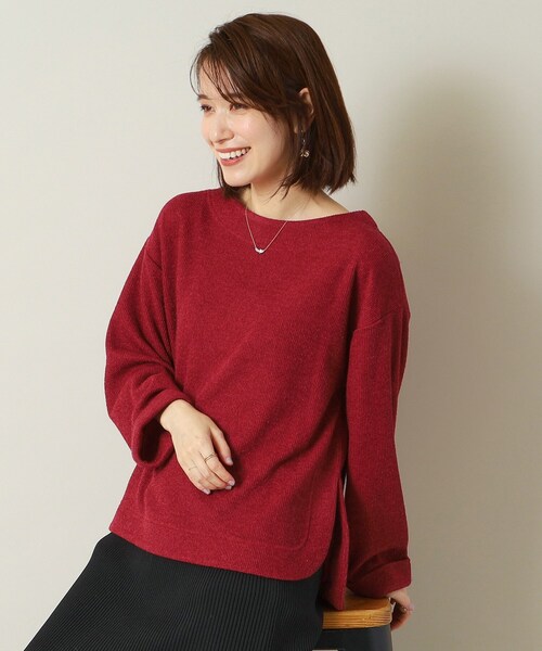 ITS'DEMO（イッツデモ）の「◆【マシンウォッシャブル】ボートネックプルオーバー（Tシャツ/カットソー・レディース・ライトグレー/ブルー/ネイビー/ボルドー・00）」の17枚目の写真