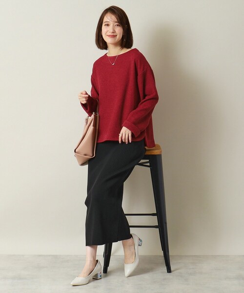 ITS'DEMO（イッツデモ）の「◆【マシンウォッシャブル】ボートネックプルオーバー（Tシャツ/カットソー・レディース・ライトグレー/ブルー/ネイビー/ボルドー・00）」の19枚目の写真