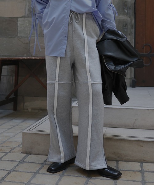 ラインワイドストレートスウェットパンツ（スウェットパンツ）｜Mili affinity（ミリアフィニティー）