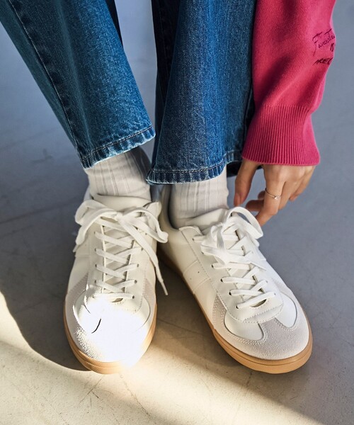 coen（コーエン）の「【新色登場】ジャーマンミリタリースニーカー(23.0cm/24.0cm/25.0cm)（スニーカー・レディース・オフホワイト/ブラック・23cm/25cm/24cm）」の9枚目の写真