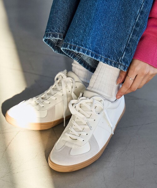 coen（コーエン）の「【新色登場】ジャーマンミリタリースニーカー(23.0cm/24.0cm/25.0cm)（スニーカー・レディース・オフホワイト/ブラック・23cm/25cm/24cm）」の6枚目の写真