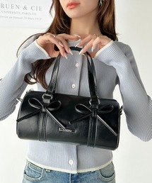 mily bilet | 【mily bilet】目を惹く可愛さ♪リボンデザイン筒型フェイクレザー２WAYショルダーバッグ(ショルダーバッグ)