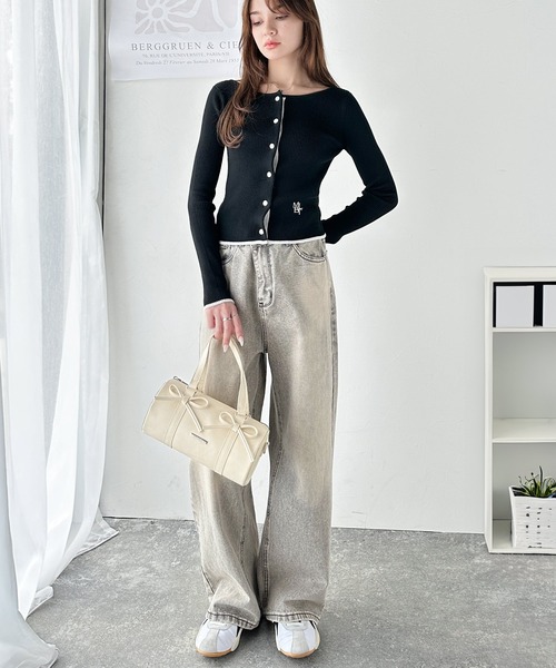 mily bilet（ミウィビレット）の「【mily bilet】目を惹く可愛さ♪リボンデザイン筒型フェイクレザー２WAYショルダーバッグ（ショルダーバッグ・レディース・カーキ/ブラック/ベージュ・ONE SIZE）」の20枚目の写真