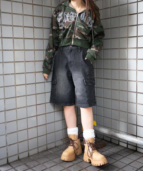 WEGO（ウィゴー）の「WEGO/ラインストーン裏起毛ショートジップパーカー（パーカー・レディース・ブラウン/ブラック/その他1・FREE）」の17枚目の写真