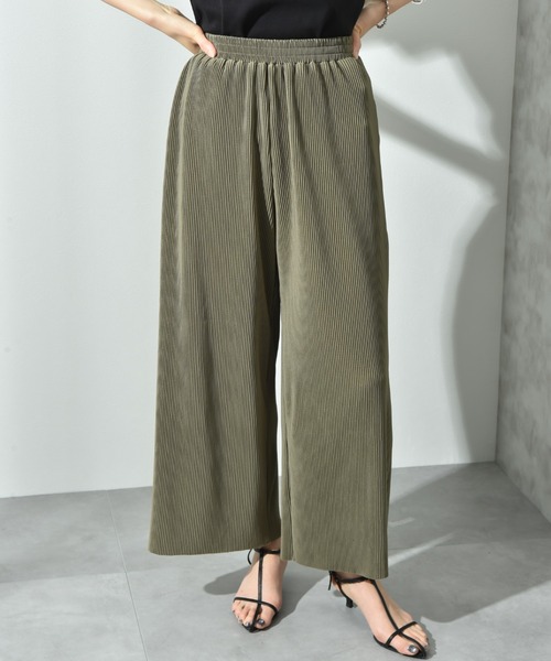 actuel（アクチュエル）の「【ａｃｔｕｅｌ】カットスムースプリーツパンツ（その他パンツ・レディース・ブラック/カーキ/ブルー/モカ・FREE）」の9枚目の写真