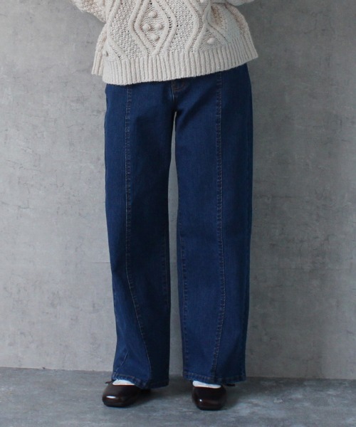 SELECT LEVERY(セレクトリベリー)の「センターシームリサイクルデニムパンツ(デニムパンツ・レディース・ブルー/ブラック/ライトブルー・X-LARGE/LARGE/MEDIUM)」の3枚目の写真