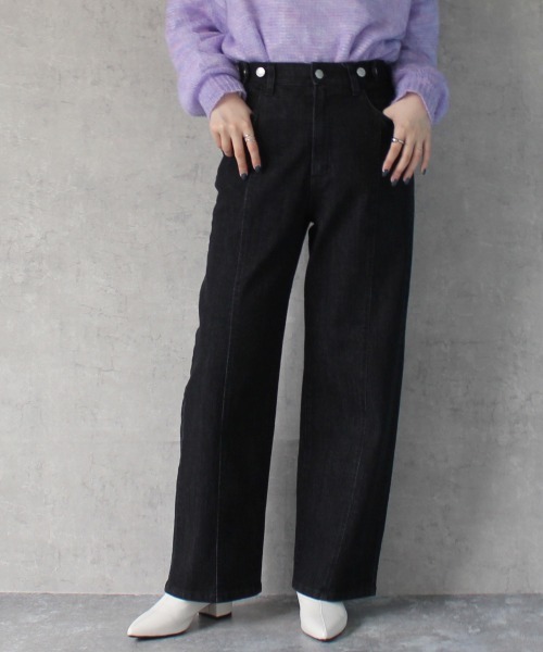 SELECT LEVERY(セレクトリベリー)の「センターシームリサイクルデニムパンツ(デニムパンツ・レディース・ブルー/ブラック/ライトブルー・X-LARGE/LARGE/MEDIUM)」の2枚目の写真