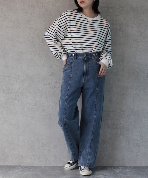 SELECT LEVERY(セレクトリベリー)の「センターシームリサイクルデニムパンツ(デニムパンツ・レディース・ブルー/ブラック/ライトブルー・X-LARGE/LARGE/MEDIUM)」の16枚目の写真