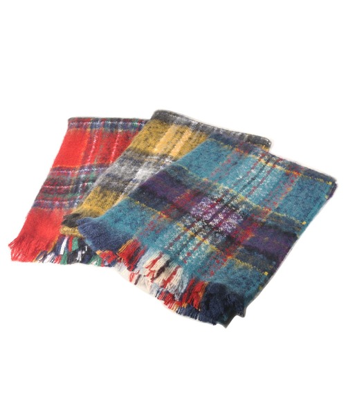 【GUILLAUMOND ギヨモン ギラモンド】モヘア混チェックビッグストール フランス製大判ストール（ストール/ショール）｜Pappa Duduu（パッパドゥドゥ）