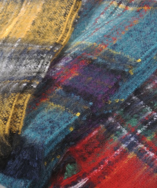 【GUILLAUMOND ギヨモン ギラモンド】モヘア混チェックビッグストール フランス製大判ストール（ストール/ショール）｜Pappa Duduu（パッパドゥドゥ）