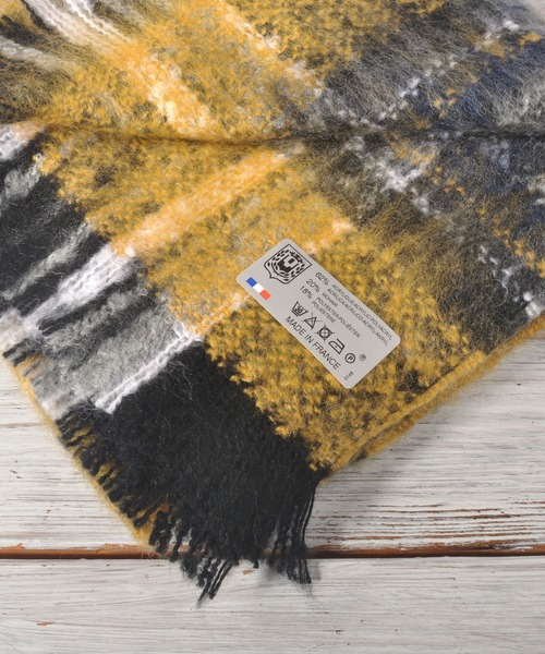 【GUILLAUMOND ギヨモン ギラモンド】モヘア混チェックビッグストール フランス製大判ストール（ストール/ショール）｜Pappa Duduu（パッパドゥドゥ）