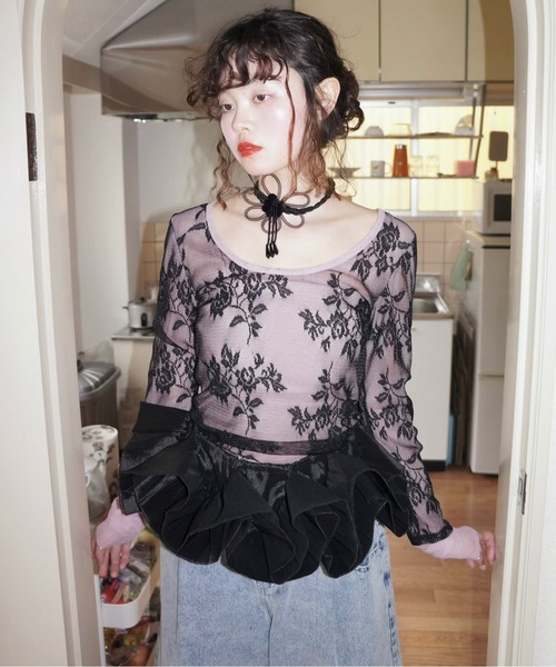layerd lace tops / レイヤードレーストップス（Tシャツ