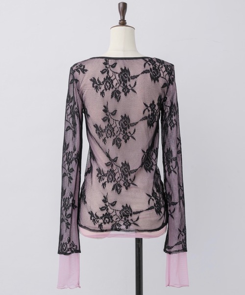musubore トップス レーストップス rose musubore（ムスボレ）の「layerd lace tops / レイヤードレース