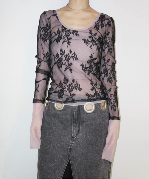 layerd lace tops / レイヤードレーストップス（Tシャツ