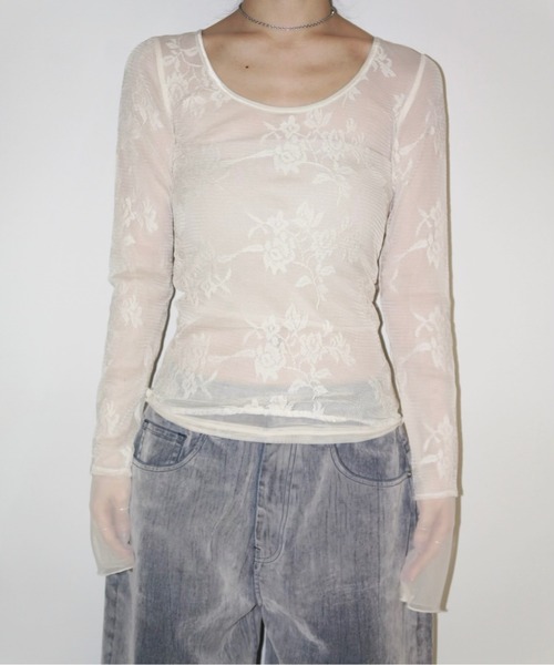 musubore（ムスボレ）の「layerd lace tops / レイヤードレース