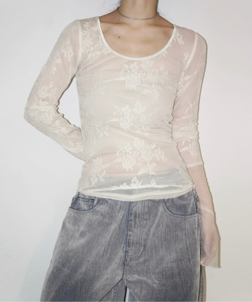 layerd lace tops / レイヤードレーストップス（Tシャツ