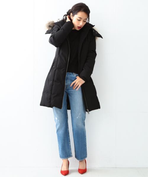 WOOLRICH（ウールリッチ）の「【予約】WOOLRICH / "OREGON" コート（ダウンジャケット/コート・レディース・ベージュ/ブラック・MEDIUM/SMALL）」の6枚目の写真