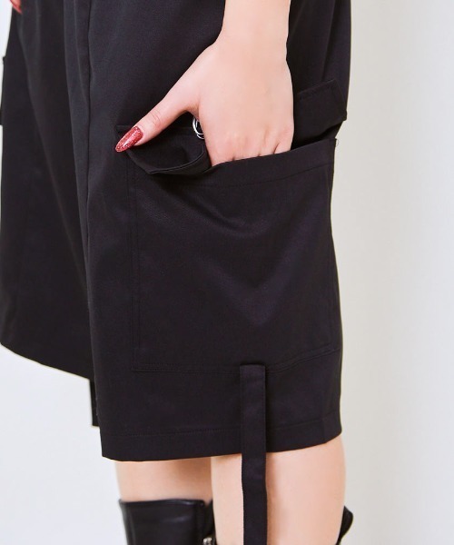 GORGE(ゴージ)の「ポケット付き半端丈パンツ(カーゴパンツ・レディース・ブラック/チャコールグレー・F)」の13枚目の写真