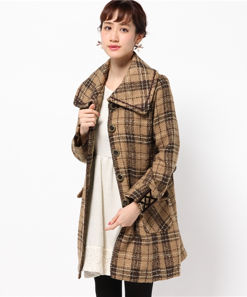axes femme（アクシーズファム）の「チェック柄コート（ダッフルコート