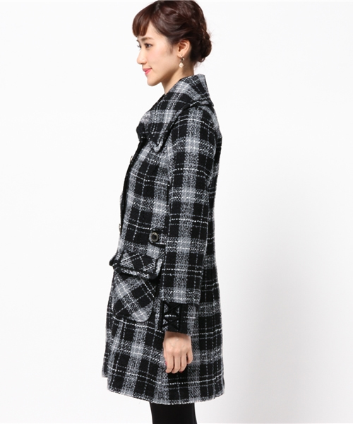 axes femme（アクシーズファム）の「チェック柄コート（ダッフルコート
