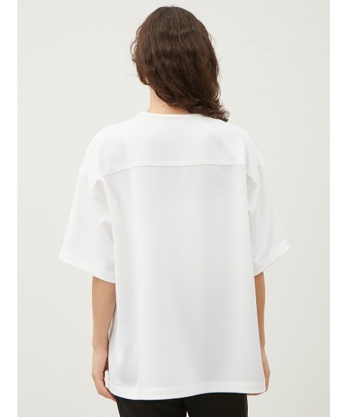 セール】オーバーサイズ布帛Tブラウス【手洗い可能】（Tシャツ