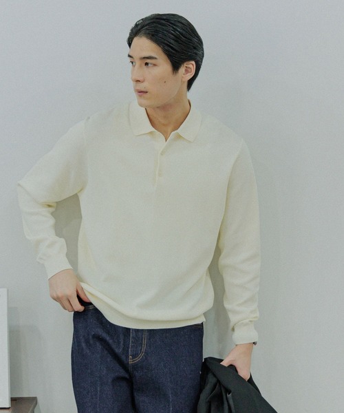 GLOBAL WORK(グローバルワーク)の「ニットポロシャツ/Salon de GW/288726(ポロシャツ・メンズ・ブラック/オフホワイト/ブラウン・X-LARGE/LARGE/MEDIUM/SMALL)」の8枚目の写真