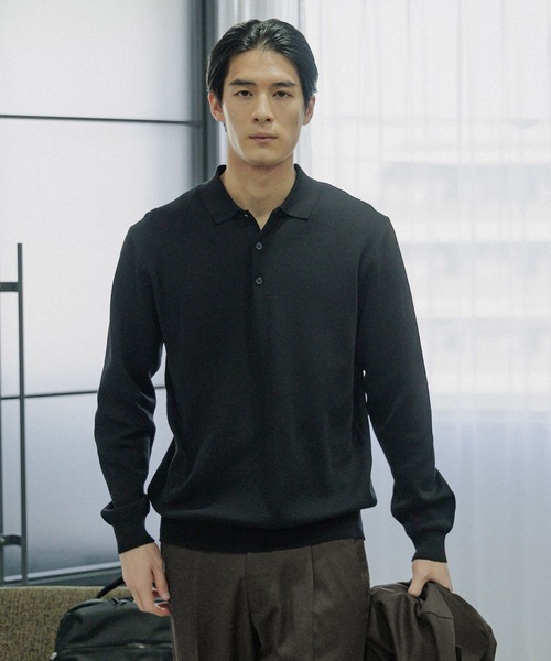 GLOBAL WORK(グローバルワーク)の「ニットポロシャツ/Salon de GW/288726(ポロシャツ・メンズ・ブラック/オフホワイト/ブラウン・X-LARGE/LARGE/MEDIUM/SMALL)」の17枚目の写真