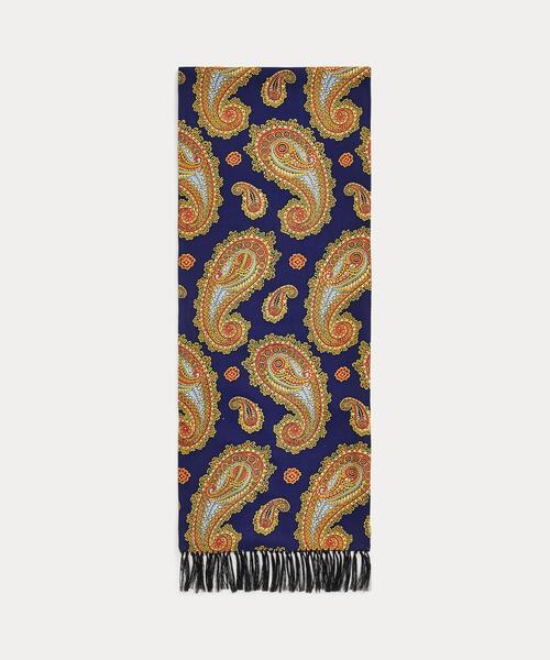 RRL（ダブル アール エル）の「タッセルド ペイズリープリント スカーフ（バンダナ/スカーフ・メンズ・ネイビー系1・ONE）」の4枚目の写真