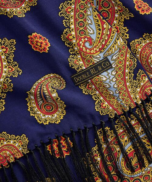 RRL（ダブル アール エル）の「タッセルド ペイズリープリント スカーフ（バンダナ/スカーフ・メンズ・ネイビー系1・ONE）」の3枚目の写真