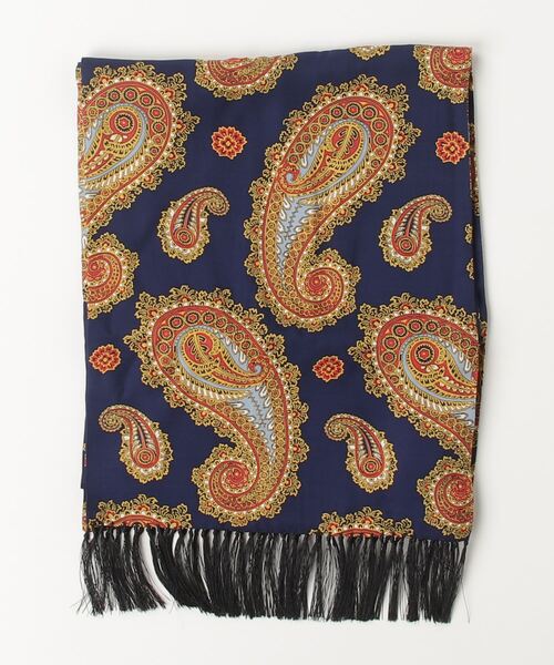 RRL（ダブル アール エル）の「タッセルド ペイズリープリント スカーフ（バンダナ/スカーフ・メンズ・ネイビー系1・ONE）」の2枚目の写真