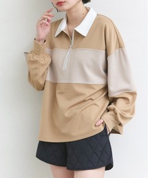 ハーフジップ ラガープルオーバー
