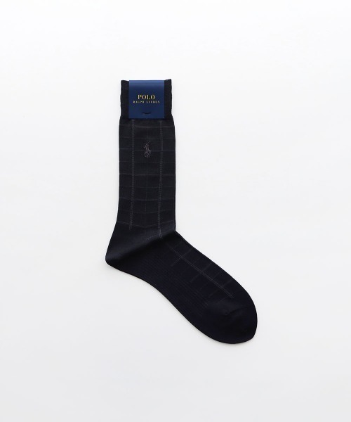 POLO RALPH LAUREN(ポロ ラルフ ローレン)の「POLO RALPH LAUREN 抗菌防臭 足底メッシュ編み ウィンドウペン ビジネスソックス 02042388(ソックス/靴下・メンズ・ブラック/チャコール/ネイビー/ダークネイビー・25-26cm)」の9枚目の写真