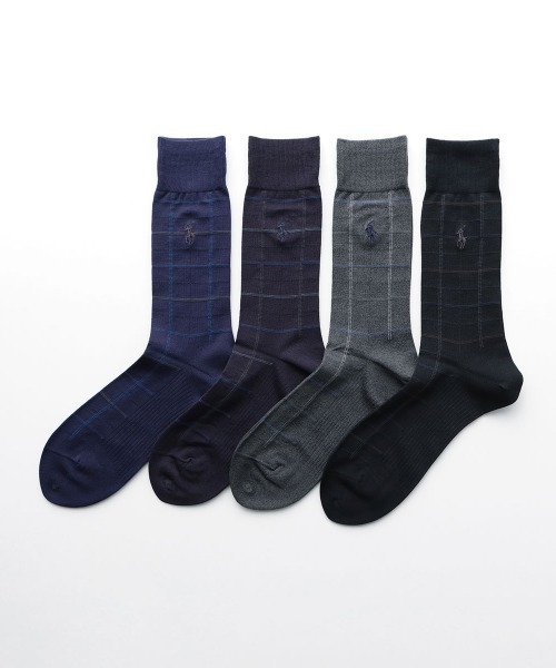 POLO RALPH LAUREN(ポロ ラルフ ローレン)の「POLO RALPH LAUREN 抗菌防臭 足底メッシュ編み ウィンドウペン ビジネスソックス 02042388(ソックス/靴下・メンズ・ブラック/チャコール/ネイビー/ダークネイビー・25-26cm)」の10枚目の写真