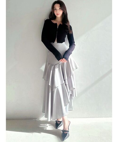 RESEXXY（リゼクシー）の「アシンメトリーラッフルフレアスカート（スカート・レディース・ブラック/ブルー/ホワイト・FREE）」の18枚目の写真