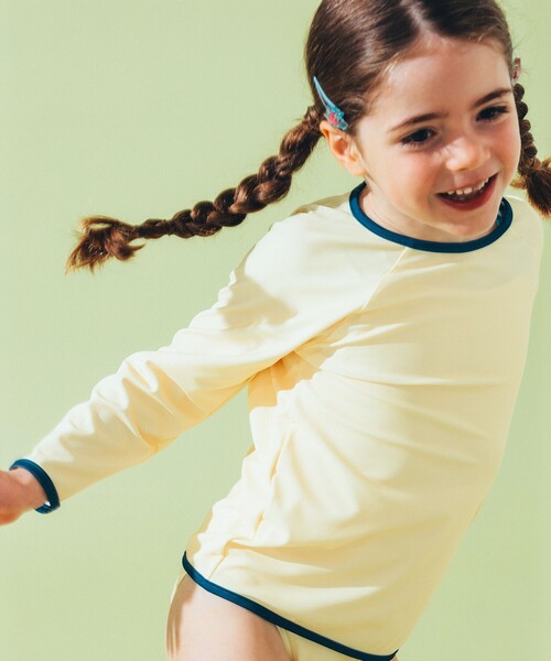 こども ビームス（コドモビームス）の「長袖 プルオーバー ラッシュガード 2025SS（100～130cm）（ラッシュガード・キッズ・イエロー系その他4/ダークグリーン・100/110/120/130）」の2枚目の写真