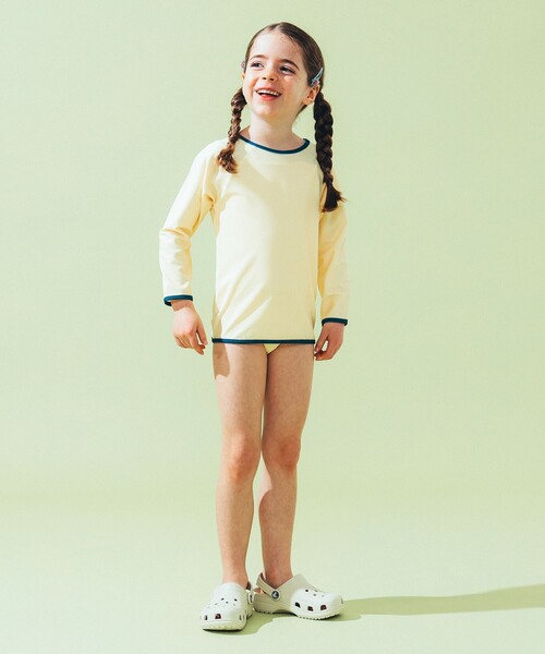 こども ビームス（コドモビームス）の「長袖 プルオーバー ラッシュガード 2025SS（100～130cm）（ラッシュガード・キッズ・イエロー系その他4/ダークグリーン・100/110/120/130）」の18枚目の写真