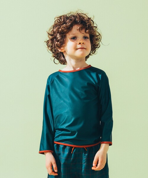 こども ビームス（コドモビームス）の「長袖 プルオーバー ラッシュガード 2025SS（100～130cm）（ラッシュガード・キッズ・イエロー系その他4/ダークグリーン・100/110/120/130）」の16枚目の写真