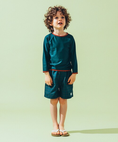 こども ビームス（コドモビームス）の「長袖 プルオーバー ラッシュガード 2025SS（100～130cm）（ラッシュガード・キッズ・イエロー系その他4/ダークグリーン・100/110/120/130）」の13枚目の写真