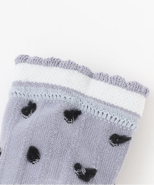 petit main（プティマイン）の「ハート・ラインクルーソックス2P（ソックス/靴下・キッズ・ブラック/ライトグリーン/カラフル・SS/S/M/L）」の5枚目の写真