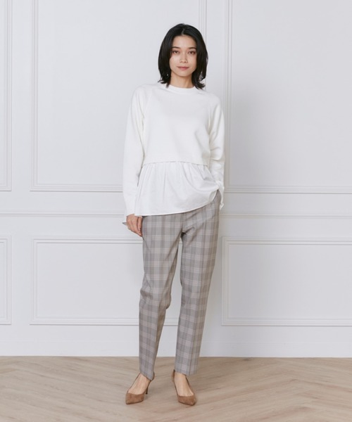 INED（イネド）の「【2025NEW】美脚テーパードパンツ（その他パンツ・レディース・その他/ブルー/チェック/オフホワイト/ブラック/ベージュ・9号/7号/5号/11号）」の12枚目の写真