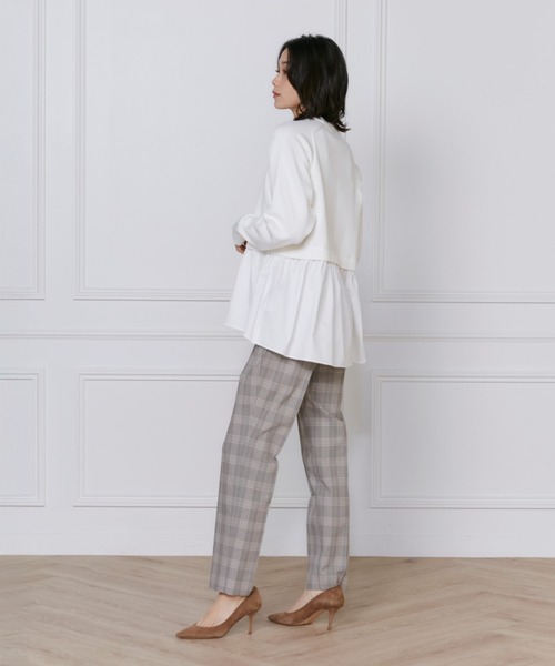 INED（イネド）の「【2025NEW】美脚テーパードパンツ（その他パンツ・レディース・その他/ブルー/チェック/オフホワイト/ブラック/ベージュ・9号/7号/5号/11号）」の13枚目の写真