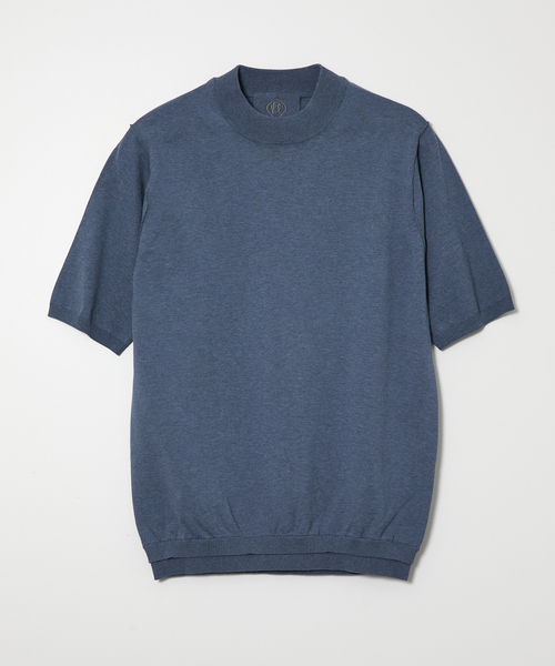 DESIGNWORKS（デザインワークス）の「【トップメランジ】ハイツイスト モックネック ニット（ニット/セーター・メンズ・グレイッシュブルー/グレー・50/48/46）」の2枚目の写真