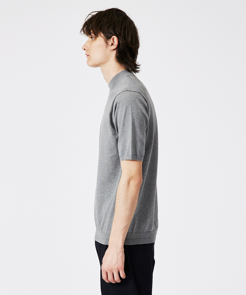 DESIGNWORKS（デザインワークス）の「【トップメランジ】ハイツイスト モックネック ニット（ニット/セーター・メンズ・グレイッシュブルー/グレー・50/48/46）」の4枚目の写真