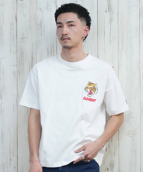 ELEMENT(エレメント)の「ELEMENT/エレメント 半袖Tシャツ バックプリント オーバーサイズ BF021-206(Tシャツ/カットソー・メンズ・ライトグレー/ブラック/ホワイト・L/M/XL)」の4枚目の写真