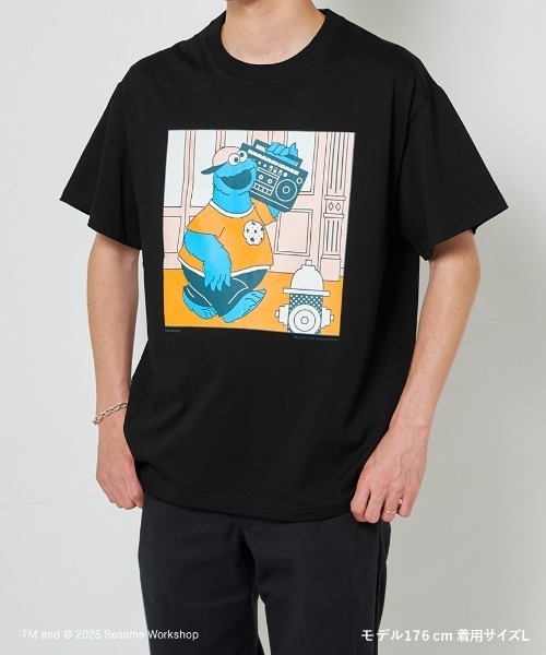 SESAME STREET(セサミストリート)の「【UNISEX】クッキーモンスター アートTシャツ(RADIO)(Tシャツ/カットソー・レディース・ライム/ブラック・MEDIUM/LARGE)」の8枚目の写真