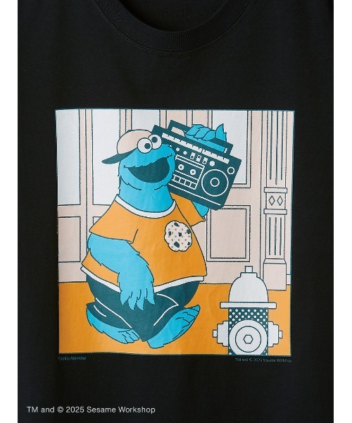 SESAME STREET(セサミストリート)の「【UNISEX】クッキーモンスター アートTシャツ(RADIO)(Tシャツ/カットソー・レディース・ライム/ブラック・MEDIUM/LARGE)」の14枚目の写真
