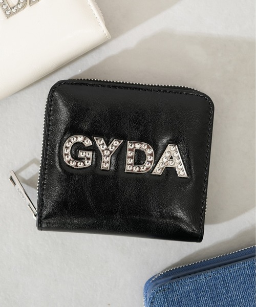 【GYDA/ジェイダ】 RHINESTONE LOGO SERIES　ラウンドウォレット