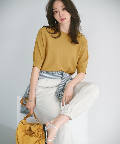 23区 S(ニジュウサンクチイサイサイズ)の「LIBECO ベーシック シャツ(シャツ/ブラウス・レディース・ホワイト系/ネイビー系/オレンジ系1/ダークグリーン系1/ダークブラウン系1/ローズ系/ベージュ系/ふじ色系1・32)」の13枚目の写真