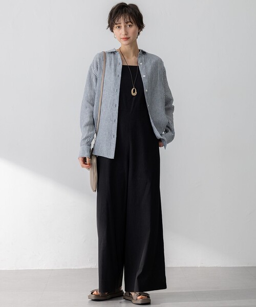 23区 S(ニジュウサンクチイサイサイズ)の「LIBECO ベーシック シャツ(シャツ/ブラウス・レディース・ホワイト系/ネイビー系/オレンジ系1/ダークグリーン系1/ダークブラウン系1/ローズ系/ベージュ系/ふじ色系1・32)」の15枚目の写真